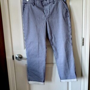 Women’s Tommy Hilfiger Light Blue Check Chinos with Straight-Leg Cut